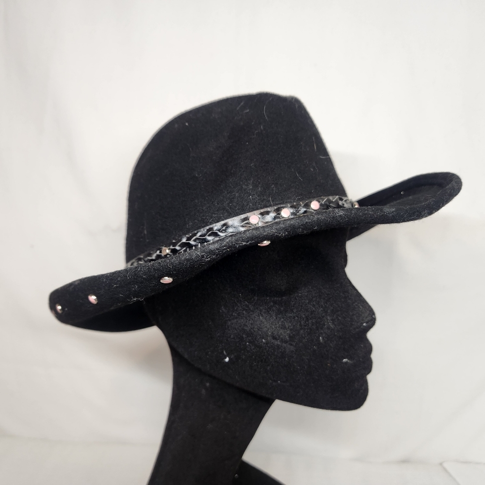 Bullhide BABY JANE Girls Youth Medium Black Felt Western Cowgirl Hat Studded